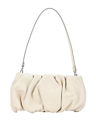 White pleated baguette clutch