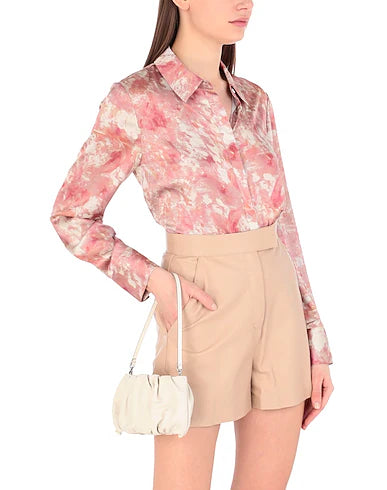 White pleated baguette clutch
