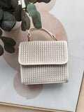 White woven crossbody bag