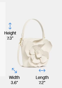 Pure White Bucket Bag with 3D Floral Details