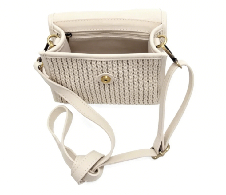 White woven crossbody bag